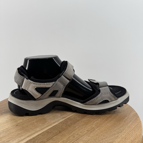 ECCO Sandal‎ Offroad Yucatan Slingback Beige Gray Leather Woman's 41 US 10-10.5 - Picture 6 of 15